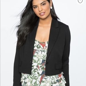 Eloquii Black Ponte Cross Back Blazer